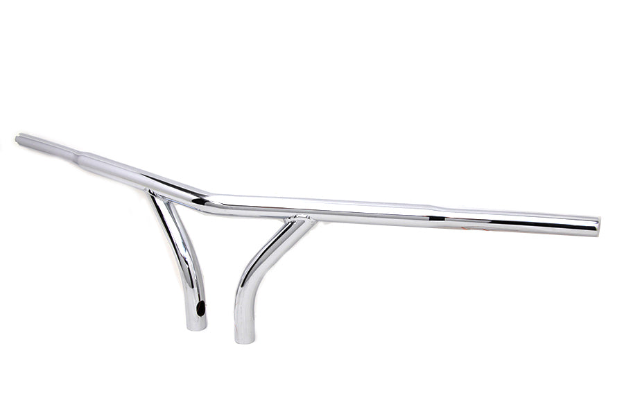 10" Chrome Curved Riser Handlebar with Indents 1986 / 2013 FLH