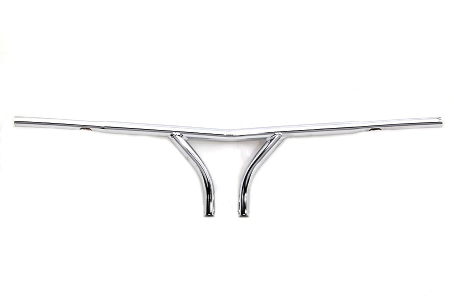 10" Chrome Curved Riser Handlebar with Indents 1986 / 2013 FLH