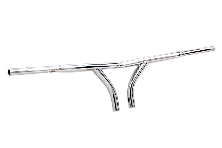10" Chrome Curved Riser Handlebar with Indents 1986 / 2013 FLH