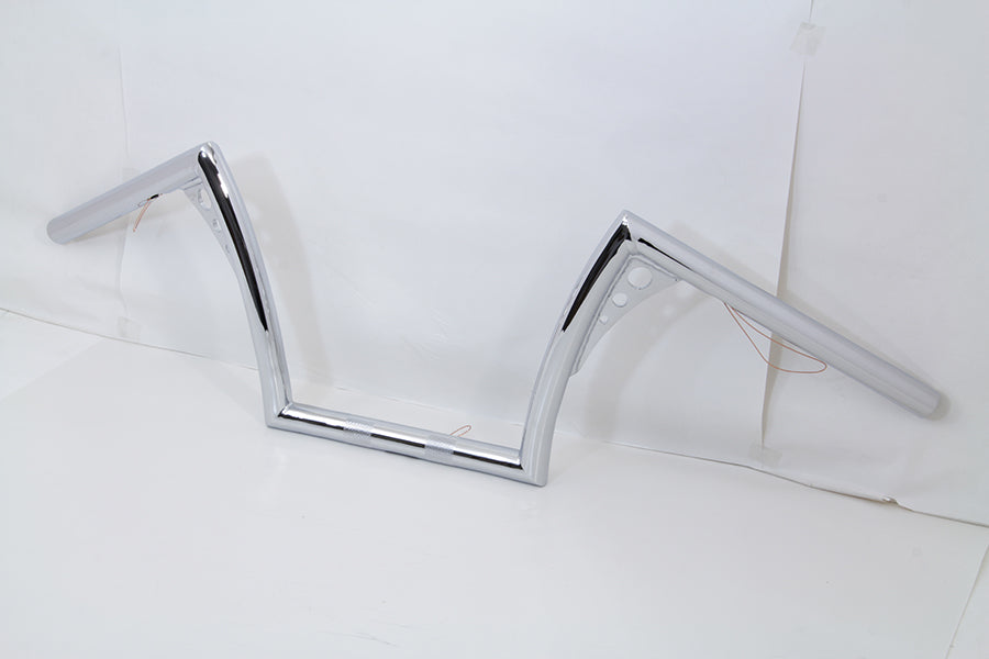 10" Z-Bar Handlebar with Wiring Indents and Holes Chrome