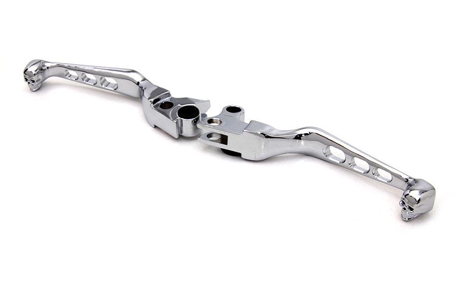 Chrome Contour Drilled Hand Lever Set with Skull Ends 1996 / 2003 XL 1996 / 2017 FXD 1996 / 2014 FLST 1996 / 2014 FXST 1996 / 2007 FLT