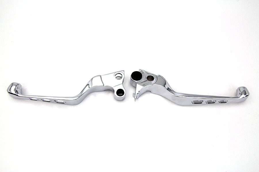 Chrome Contour Drilled Hand Lever Set with Skull Ends 1996 / 2003 XL 1996 / 2017 FXD 1996 / 2014 FLST 1996 / 2014 FXST 1996 / 2007 FLT