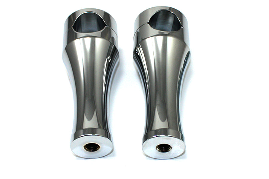 5 Solid Billet Chrome Riser Set 0 /  Custom application for 1-1/4" handlebars"