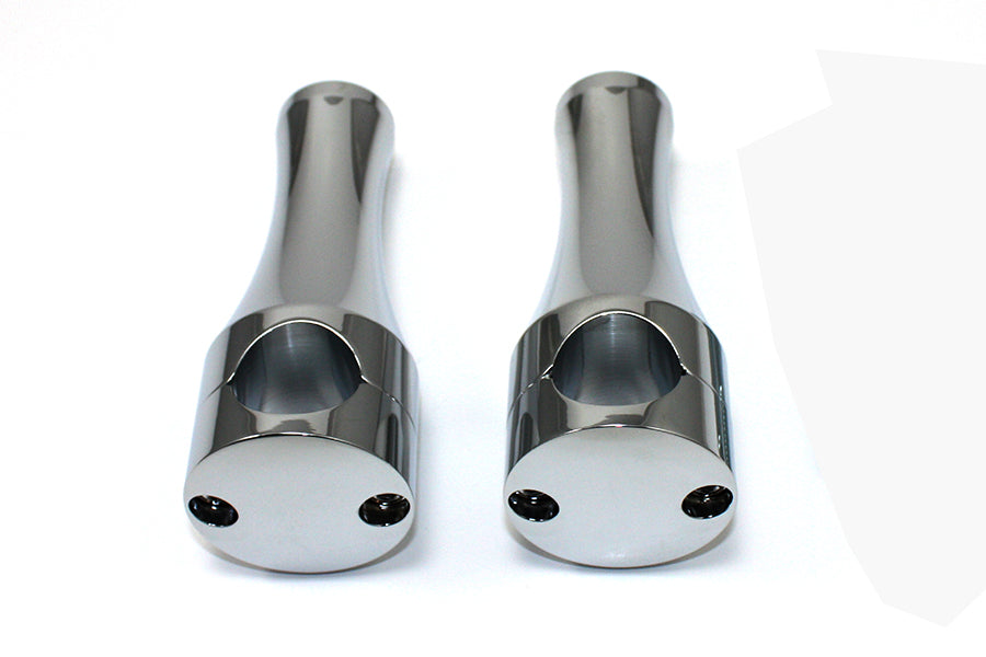 5 Solid Billet Chrome Riser Set 0 /  Custom application for 1-1/4" handlebars"