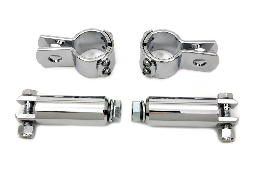 Chrome Footpeg Mount Kit 0 /  Custom application to attach to 1-1/4" engine bar for male pegs"