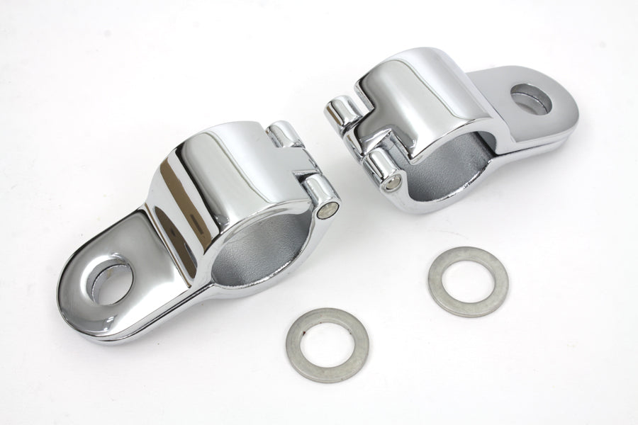 Chrome 1-1/8 Footpeg Mount Clamp Set 0 /  Custom application