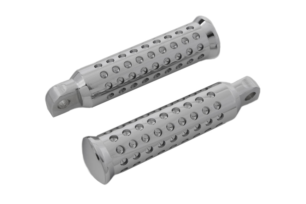 Chrome Micro Holes Footpeg Set 0 /  All models with female mounting block