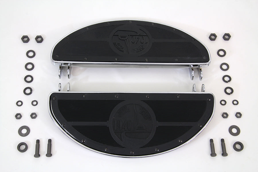 World's Fair Style Half Moon Footboard Set Chrome 1936 / 1952 W 1936 / 1973 G 1941 / 1984 FL