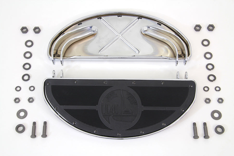 World's Fair Style Half Moon Footboard Set Chrome 1936 / 1952 W 1936 / 1973 G 1941 / 1984 FL
