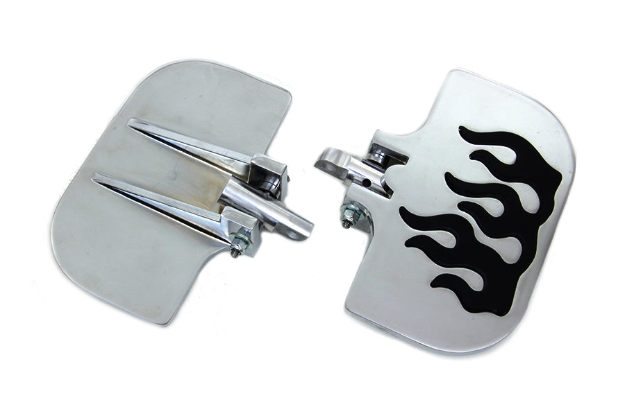 Passenger Mini Footboard Set with Flame Design 0 /  Custom application with female mounting blocks