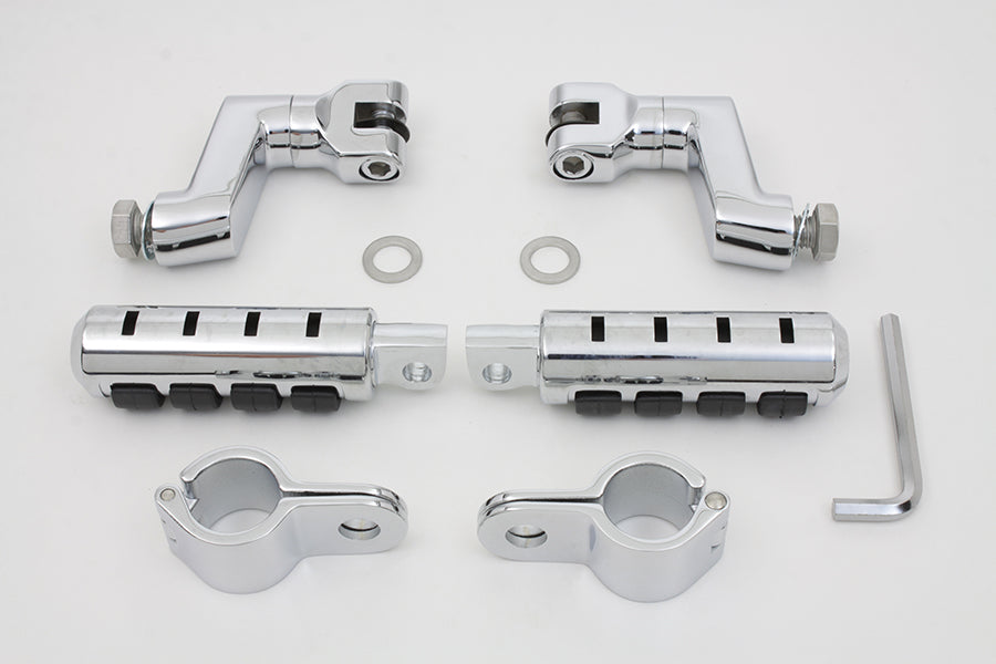Chrome Offset Footpeg Kit 0 /  Custom application for 1-1/8 bar"