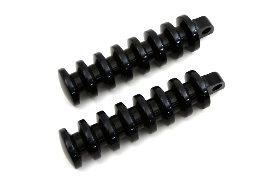 Black Grooved Footpeg Set 0 /  All models with female mounting block.