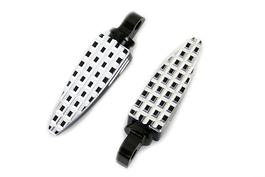Black Adjustable Footpeg Set with Silver Highlights 0 /  Custom application