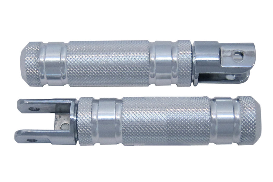 Silver Knurled Four Grooved Footpeg Set 0 /  All models with male mounting block