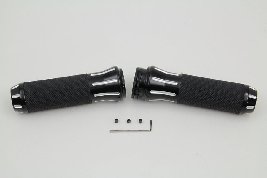 Black Grip Set with Black End Caps 1982 / 1984 FX 1982 / 1984 FL 1982 / UP XL 1984 / 2015 FXST 1986 / 2015 FLST 1991 / 2017 FXD 1982 / 1994 FXR 1982 / 1994 FXR 1982 / 2007 FLT 1982 / 2007 FLT
