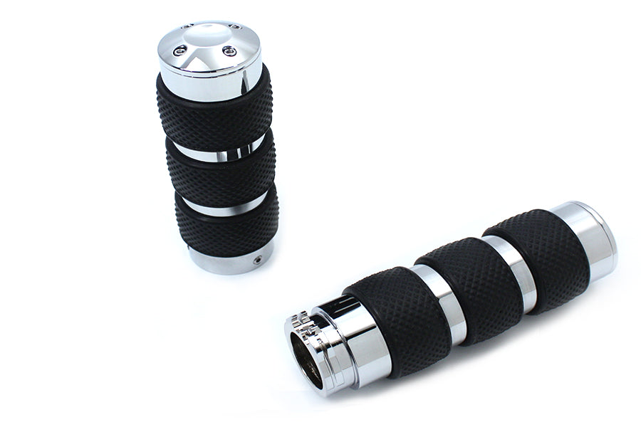 Chrome Banded Handlebar Grip Set 1982 / 1984 FL 1982 / 1984 FX 1982 / UP XL 1984 / 2015 FXST 1986 / 2015 FLST 1982 / 1994 FXR 1982 / 1994 FXR 1991 / 2017 FXD 1982 / 2007 FLT 1982 / 2007 FLT