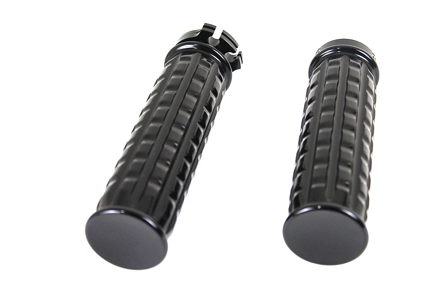Black Grained Style Handlebar Grip Set 1996 / UP FXST 1996 / UP FLST 1996 / 2017 FXD 1996 / UP XL 1996 / 2007 FLT