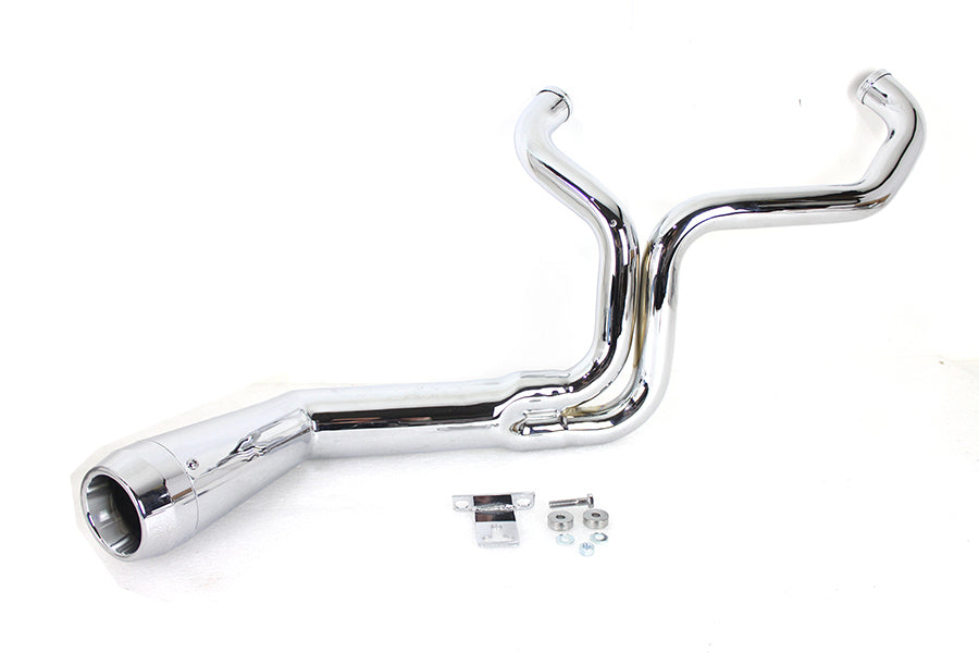 FLT Offset Megaphone 2:1 1-3/4 Exhaust Chrome with Chrome 2006 / 2016 FLT