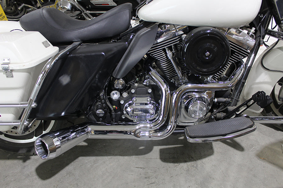 FLT Offset Megaphone 2:1 1-3/4 Exhaust Chrome with Chrome 2006 / 2016 FLT
