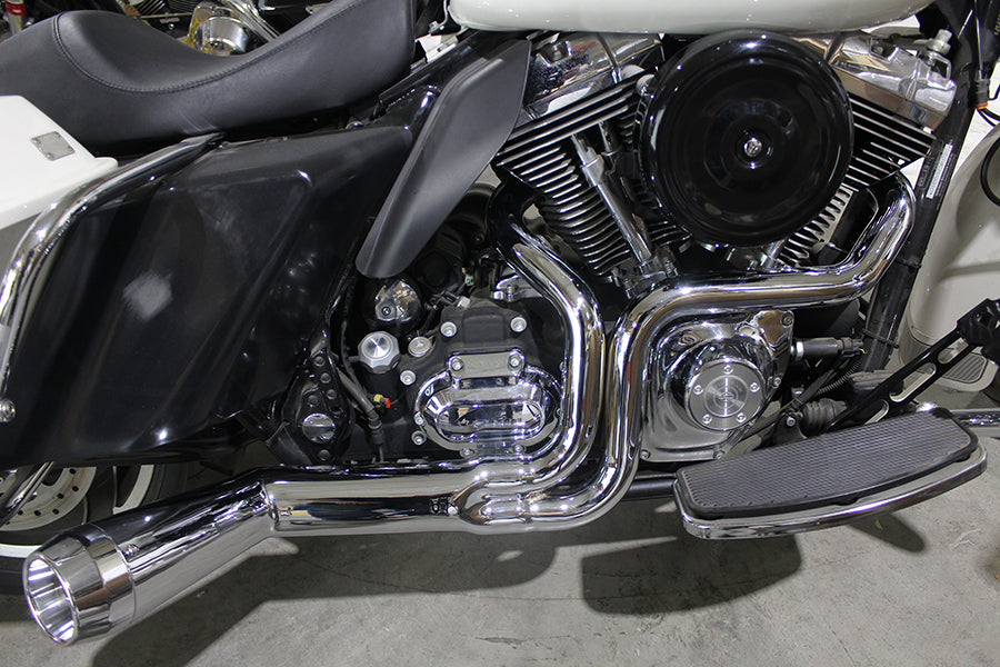 FLT Offset Megaphone 2:1 1-3/4 Exhaust Chrome with Chrome 2006 / 2016 FLT
