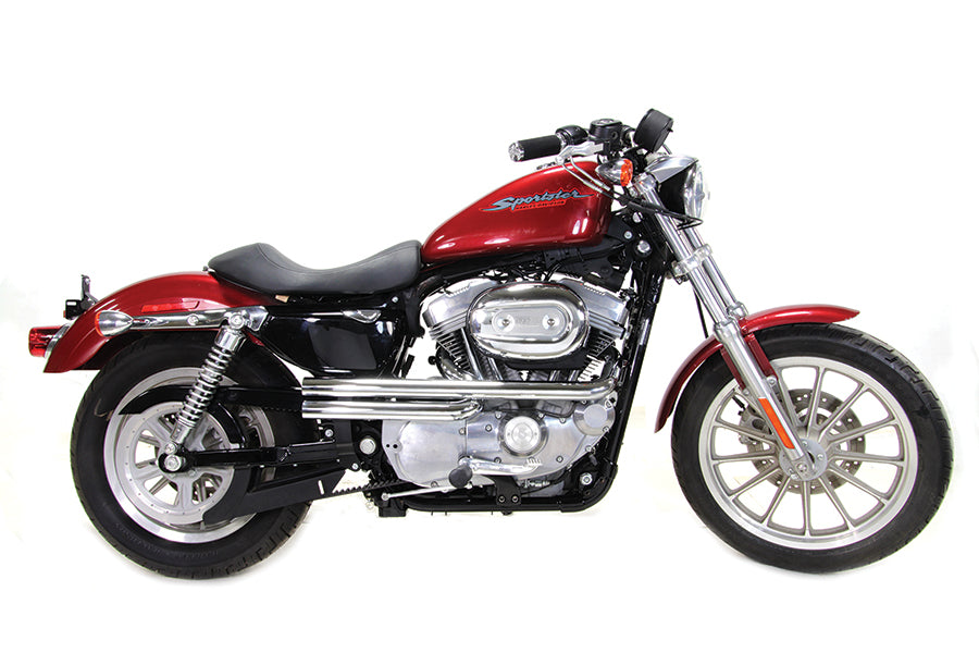 Exhaust Drag Pipe Set Straight Cut Chrome 2007 / 2013 XL