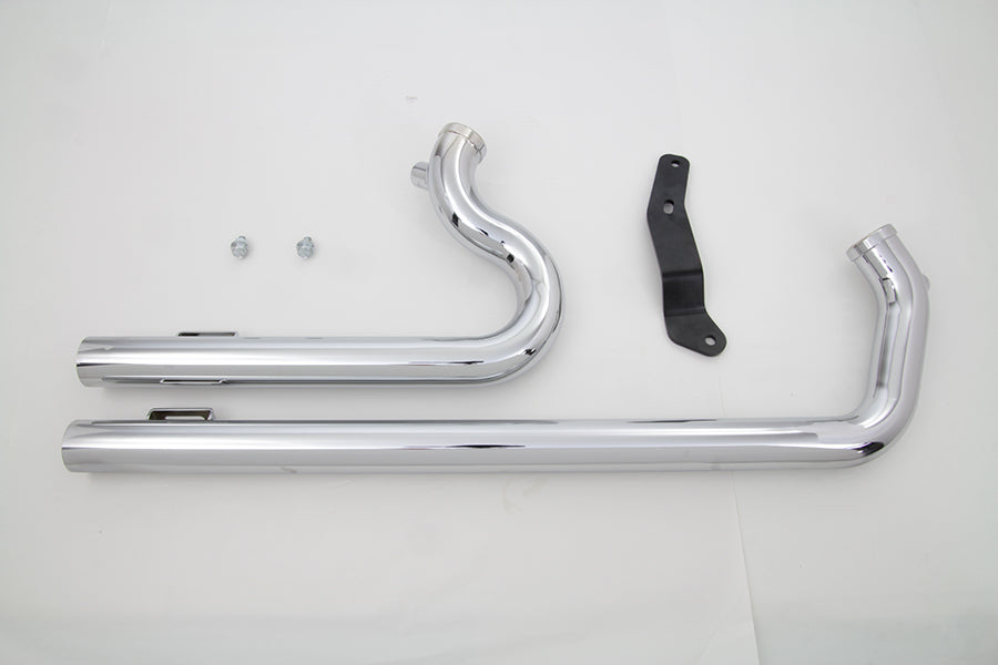 Exhaust Drag Pipe Set Straight Cut Chrome 2007 / 2013 XL