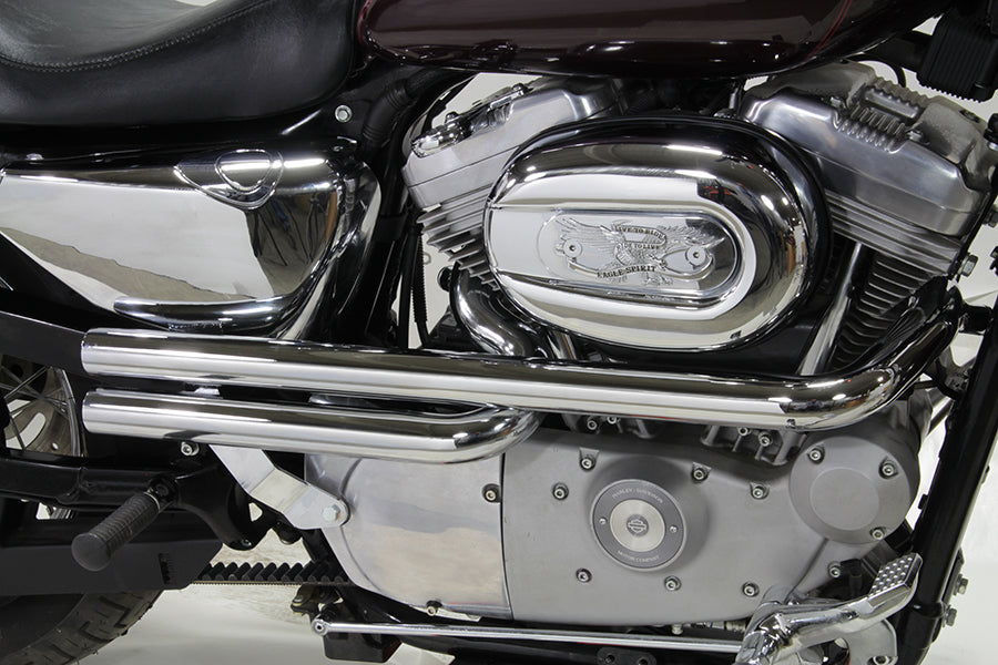 Exhaust Drag Pipe Set Straight Cut Chrome 2007 / 2013 XL