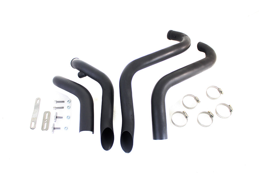 Straight Down Drag Pipe Set Black with Heatshields 1986 / 2017 FXST
