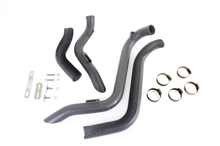 Straight Down Drag Pipe Set Black with Heatshields 1986 / 2017 FXST
