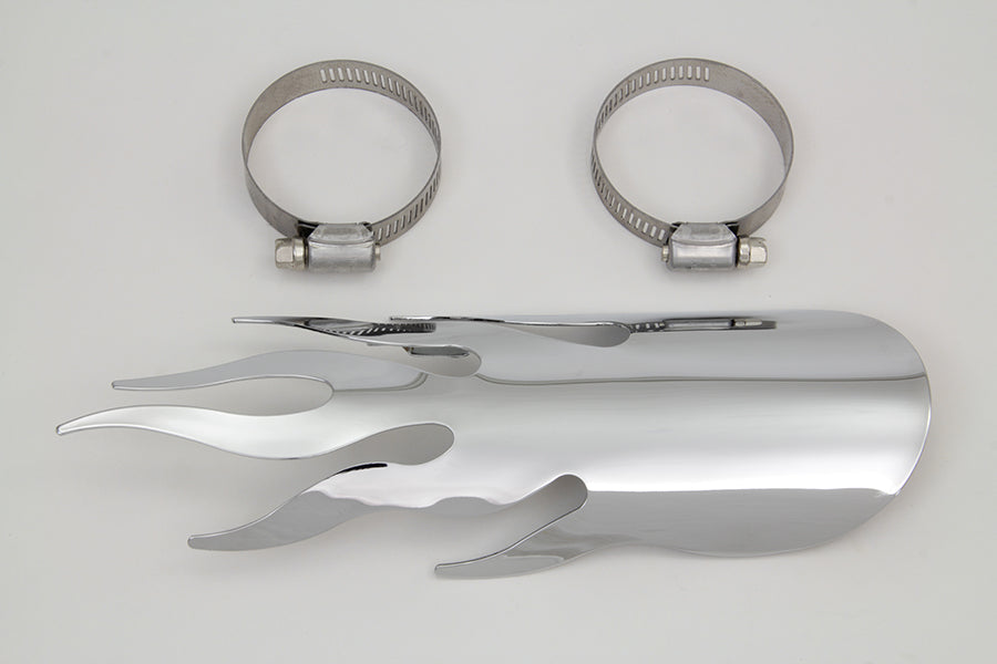 Chrome Flame Heat Shield 0 /  Custom application for 2-1/4" pipes"