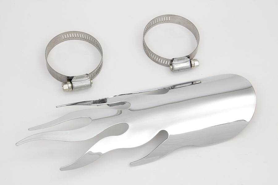 Chrome Flame Heat Shield 0 /  Custom application for 2-1/4" pipes"