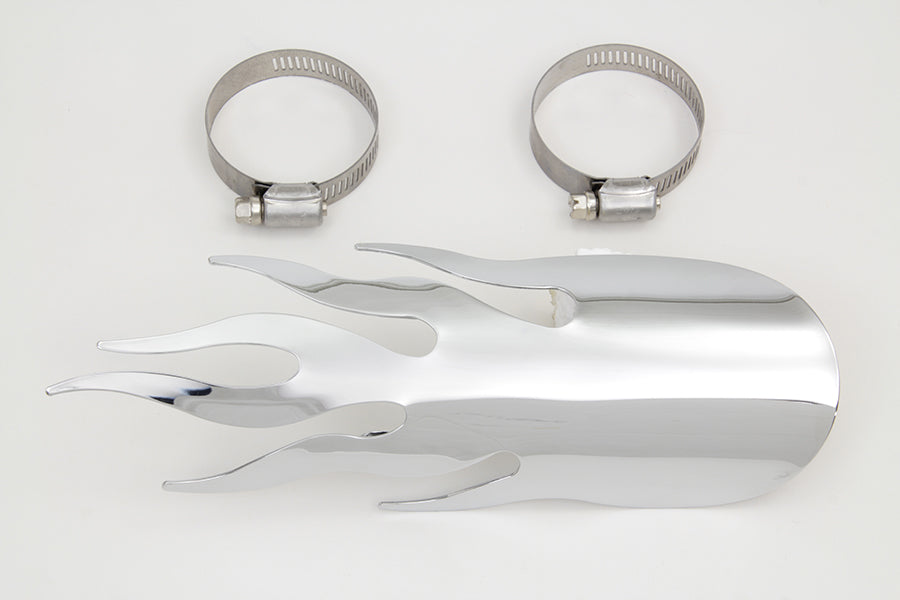 Chrome Flame Heat Shield 0 /  Custom application for 2-1/4" pipes"