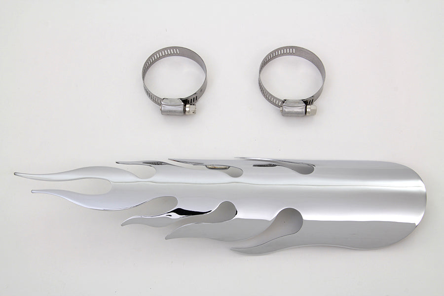 Chrome Flame Heat Shield 0 /  Custom application for 2-1/4" pipes"