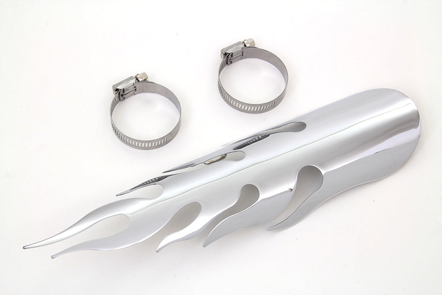Chrome Flame Heat Shield 0 /  Custom application for 2-1/4" pipes"