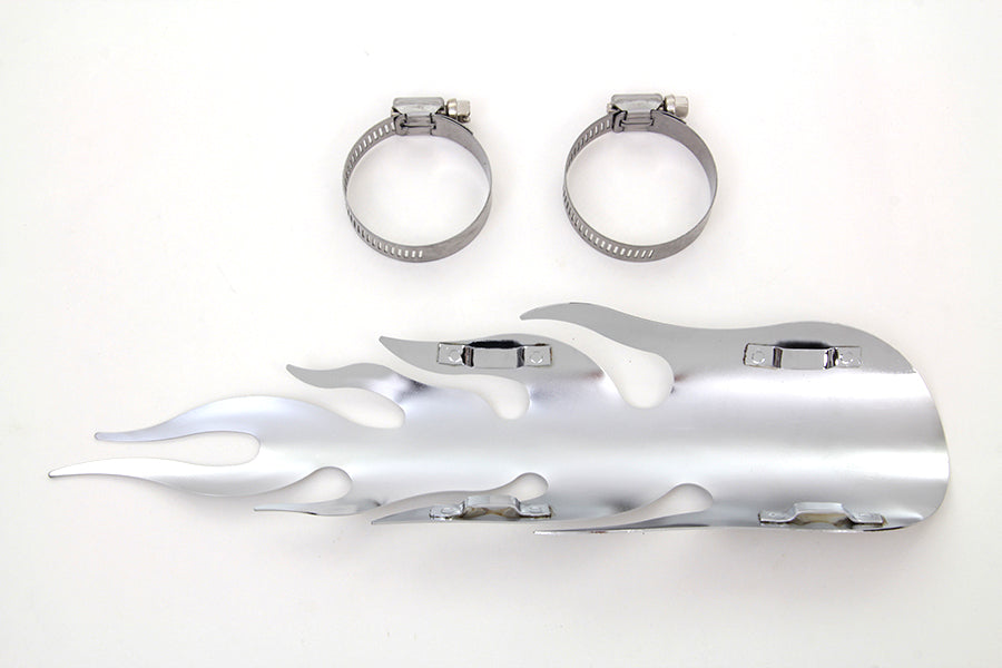 Chrome Flame Heat Shield 0 /  Custom application for 2-1/4" pipes"
