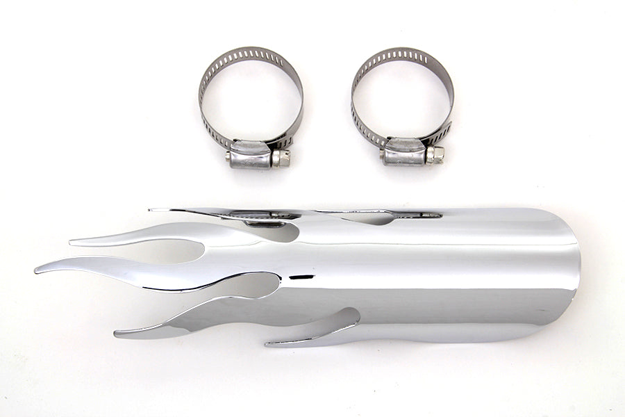 Chrome Flame Heat Shield 0 /  Custom application for 1-3/4 pipes"