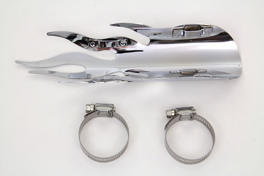 Chrome Flame Heat Shield 0 /  Custom application for 1-3/4 pipes"