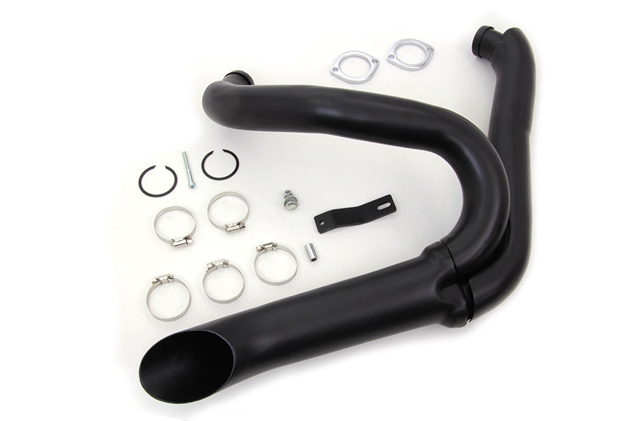 Black Wyatt Gatling 2 into 1 Exhaust Pipe Header Kit 1986 / 2011 FXST 1991 / 2011 FXDWG 1986 / 1994 FXR