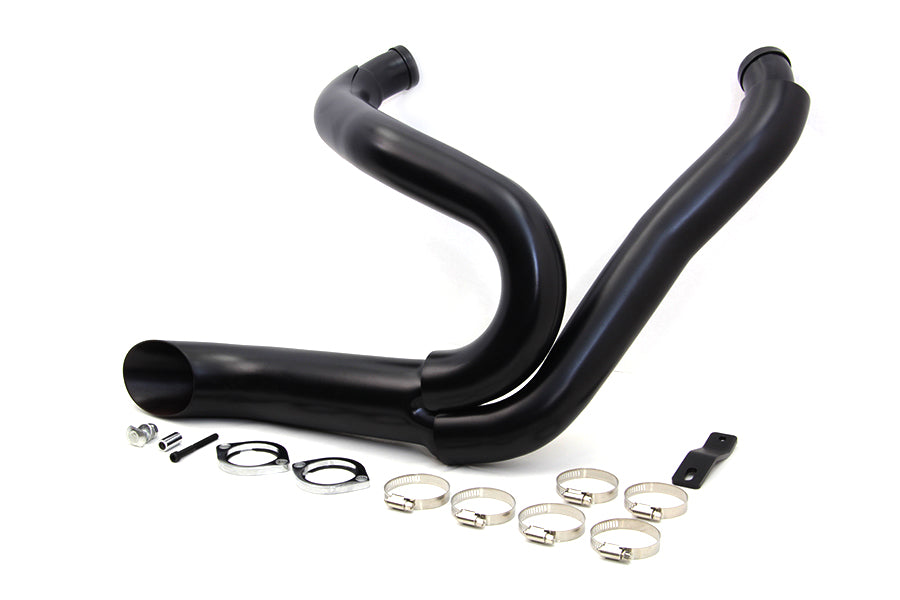 Black Wyatt Gatling 2 into 1 Exhaust Pipe Header Kit 2012 / 2017 FXST 2012 / 2017 FXDWG
