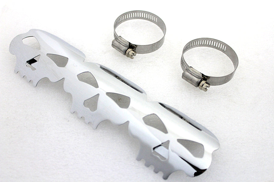 Chrome Skull Heat Shield 0 /  Custom application for 2-1/4" pipes"