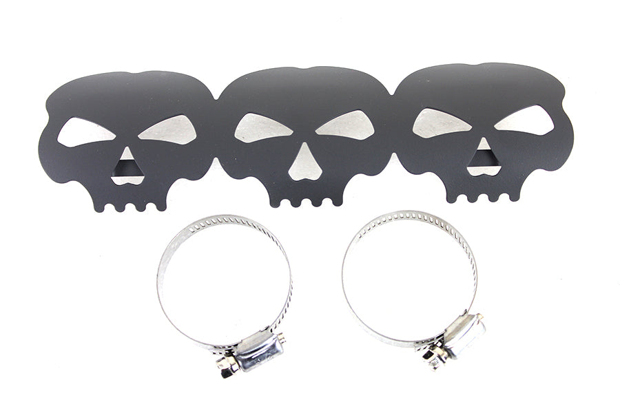 Black Skull Heat Shield 0 /  Custom application for 2-1/4" pipes"
