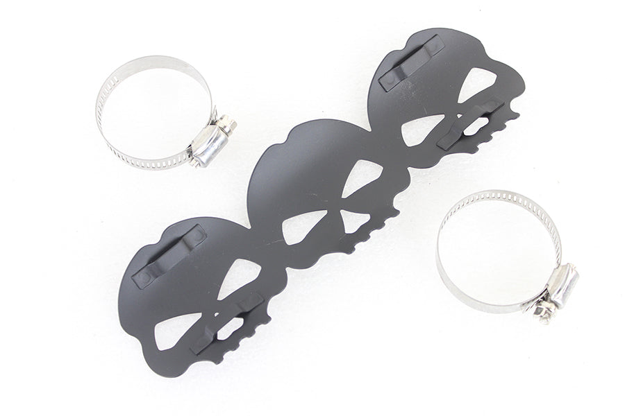 Black Skull Heat Shield 0 /  Custom application for 2-1/4" pipes"