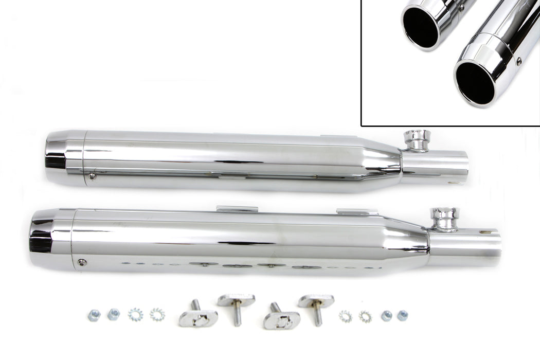 Chrome Slip On Muffler Set With Chrome Tips 2007 / 2017 FXST