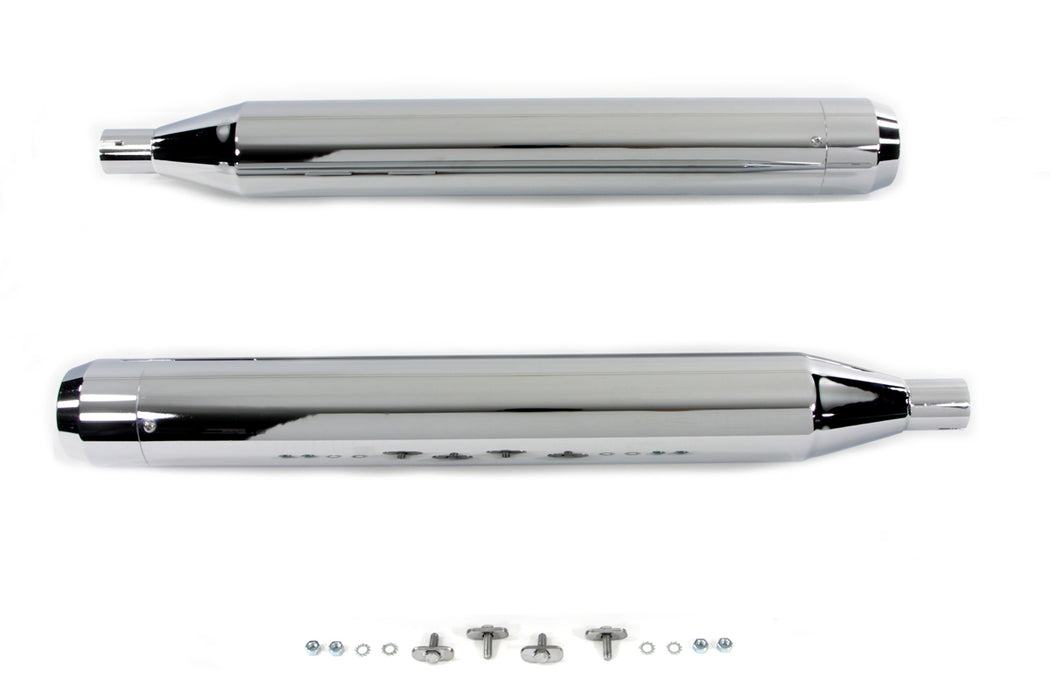 4 Muffler Set with Chrome Long Type Tapered End Tips 1995 / 2016 FLT