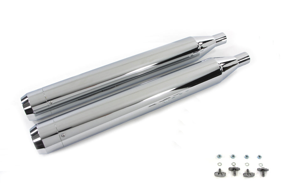 4 Muffler Set with Chrome Long Type Tapered End Tips 1995 / 2016 FLT