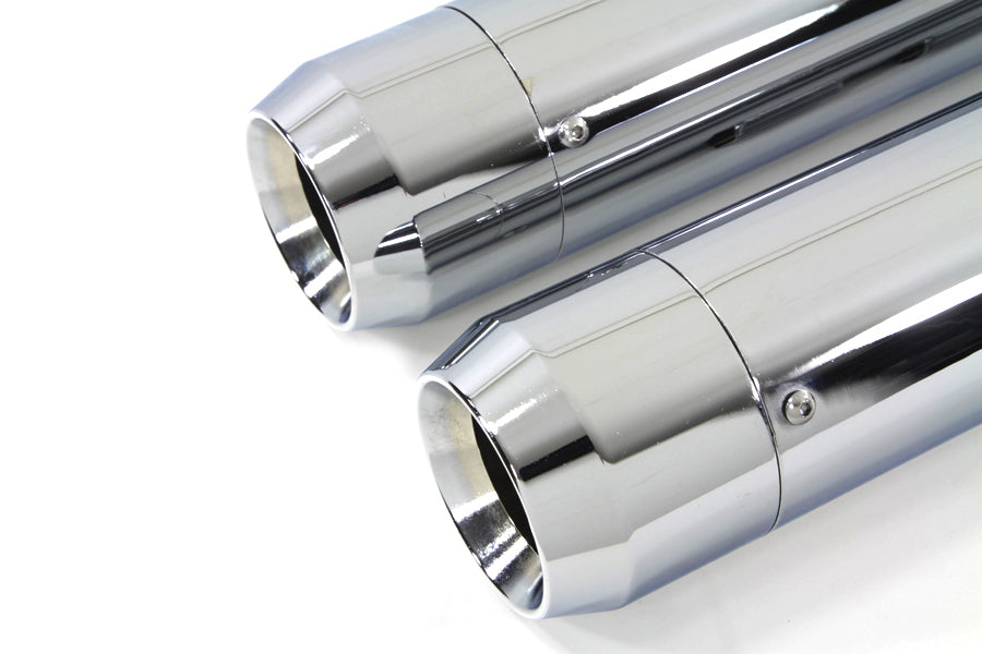 4 Muffler Set with Chrome Long Type Tapered End Tips 1995 / 2016 FLT