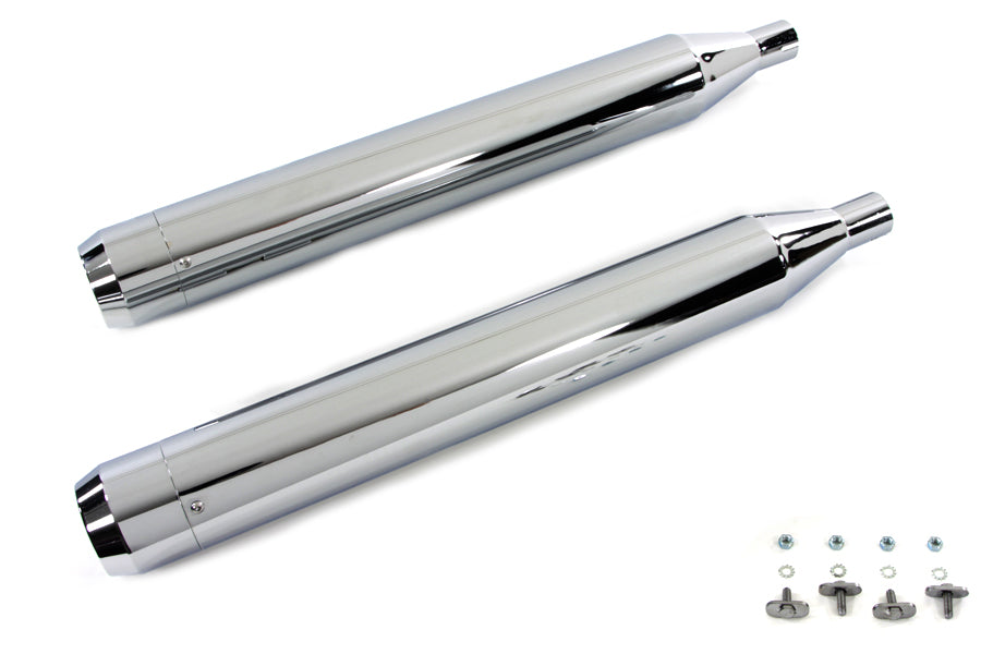 4 Muffler Set with Chrome Long Type Tapered End Tips 1995 / 2016 FLT