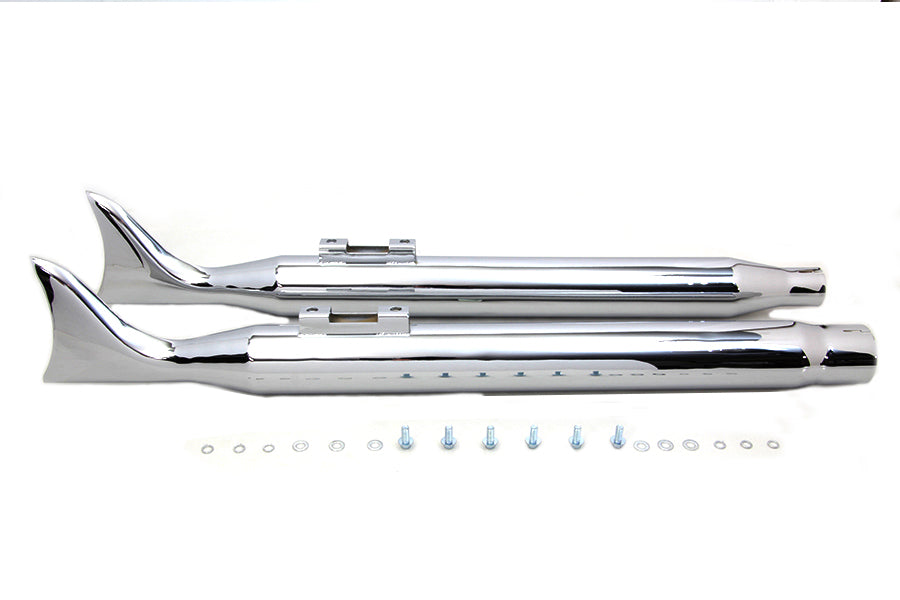 M8 Chrome Fishtail Muffler Set 2017 / UP FLT