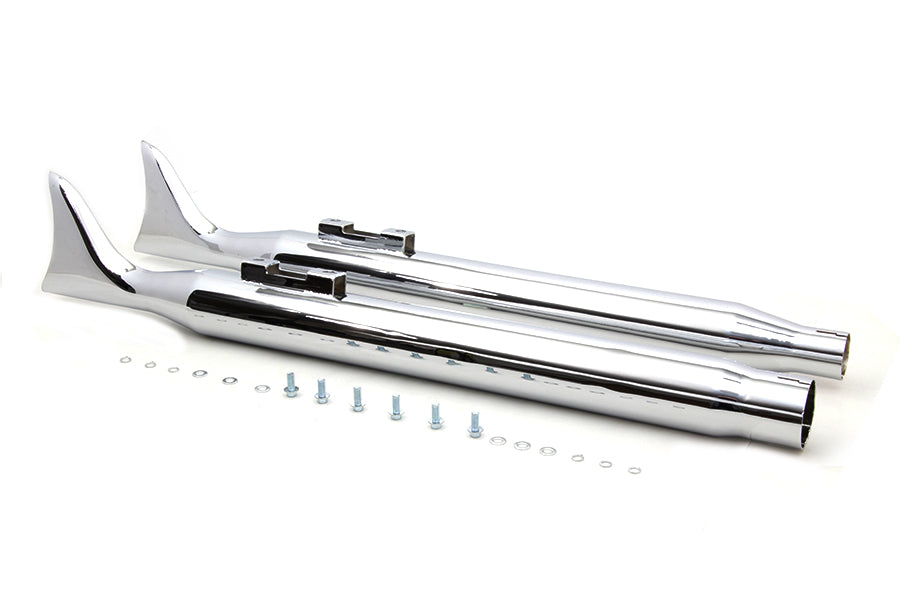 M8 Chrome Fishtail Muffler Set 2017 / UP FLT