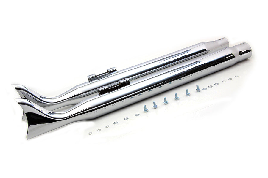 M8 Chrome Fishtail Muffler Set 2017 / UP FLT